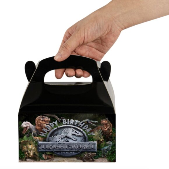 Birthday Party Favor Boxes, Dinosaur Theme Gift Treat Boxes, Pack of 10, Black - Picture 5 of 5